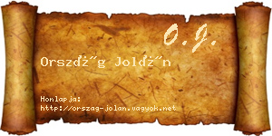 Ország Jolán névjegykártya